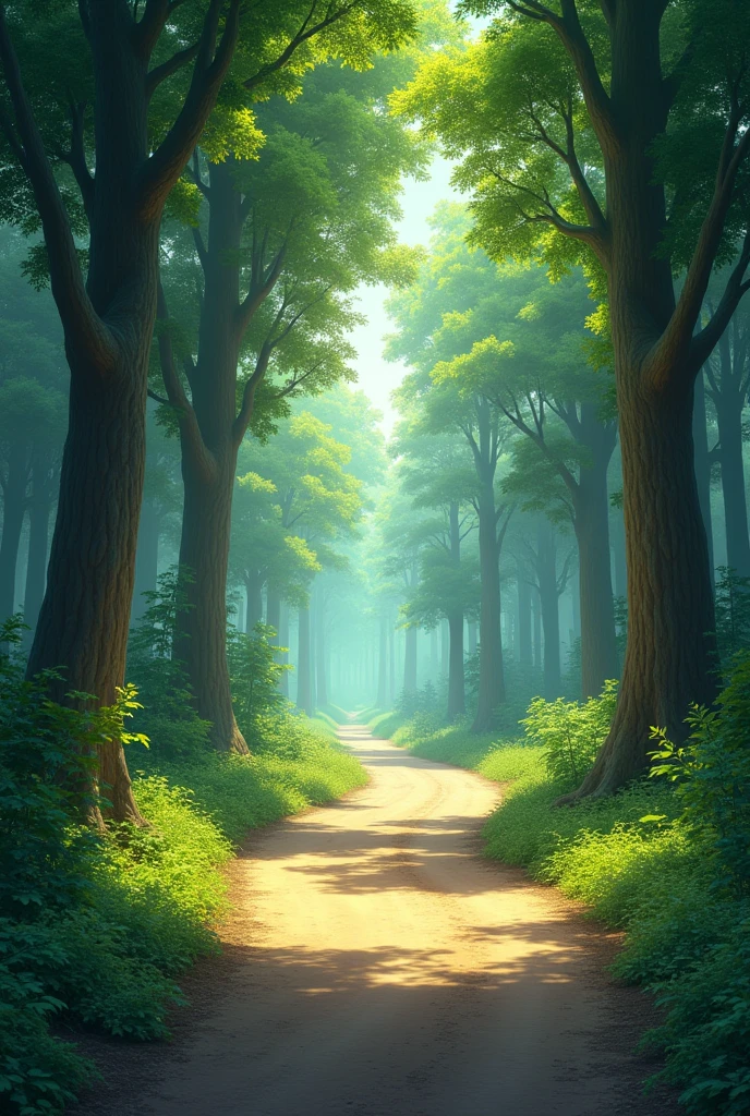A road, beside forest,trees,The road to the forest