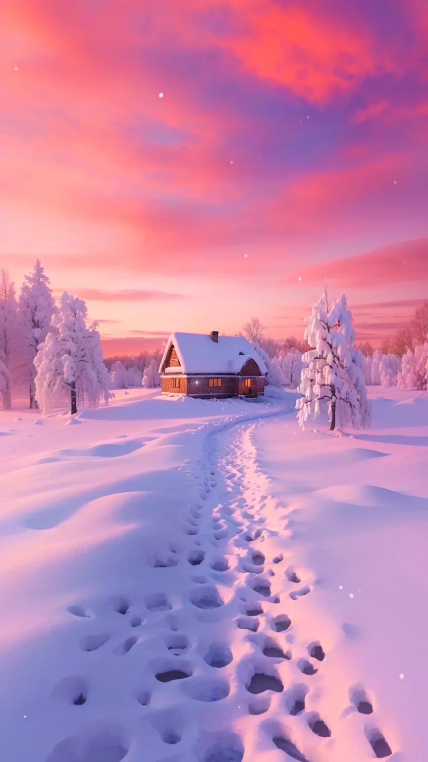 Snow Scene with a house and trees in the distance, beautiful Snow Scene, Beautiful winter area, Warm and beautiful scene, Winter scene fantasy, Snow winter, Snow winter scene, Soft light 4 colors, Snow Scene, Winter snow, Snow Scene background, Winter in the snow, author:Igor Grabar, Snow Scene, Beautiful wallpapers, Winter Environment, Winter atmosphere
