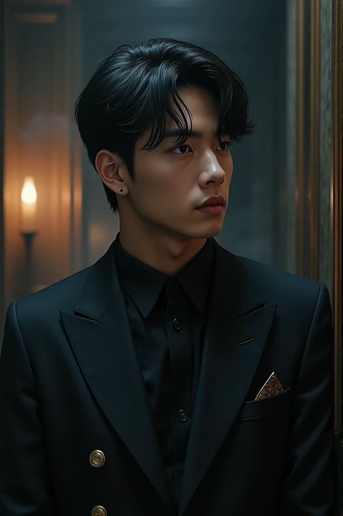 Crea una imagen de jeon jungkook en la mafia
