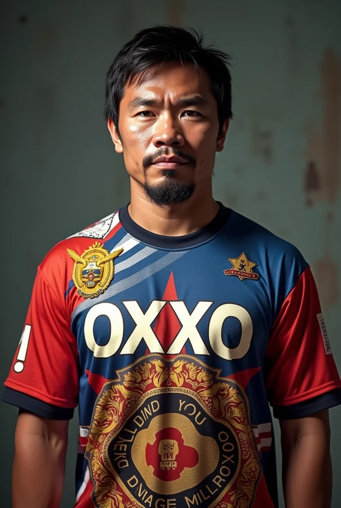 Manny Pacquiao in an Oxxo shirt 