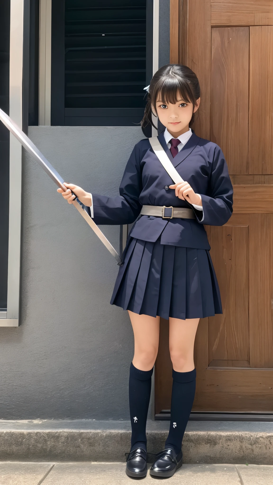 Photo quality, Cute girl, Kendo uniforms, Swinging a sword, Elevate your legs