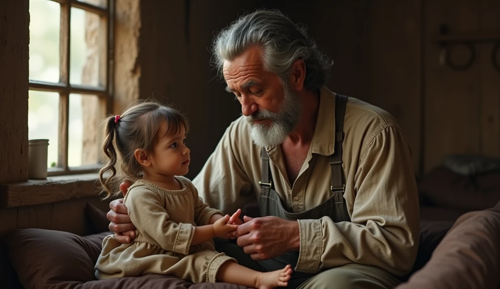male servant with daughter
