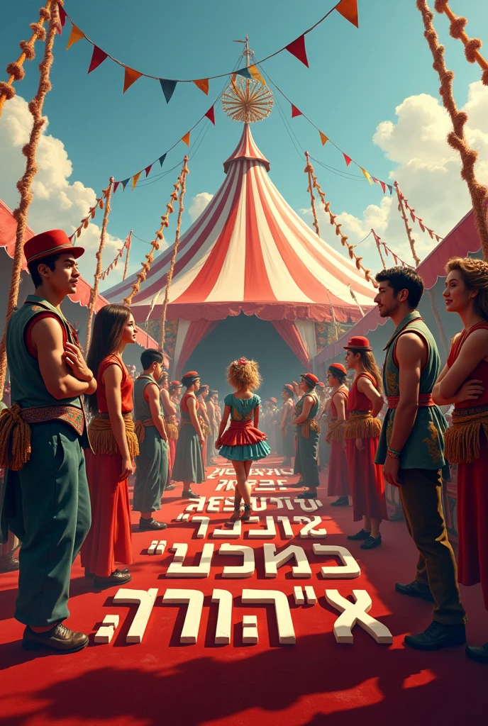 A picture with a circus in the background and written in Hebrew will prepare tomorrow it's happening