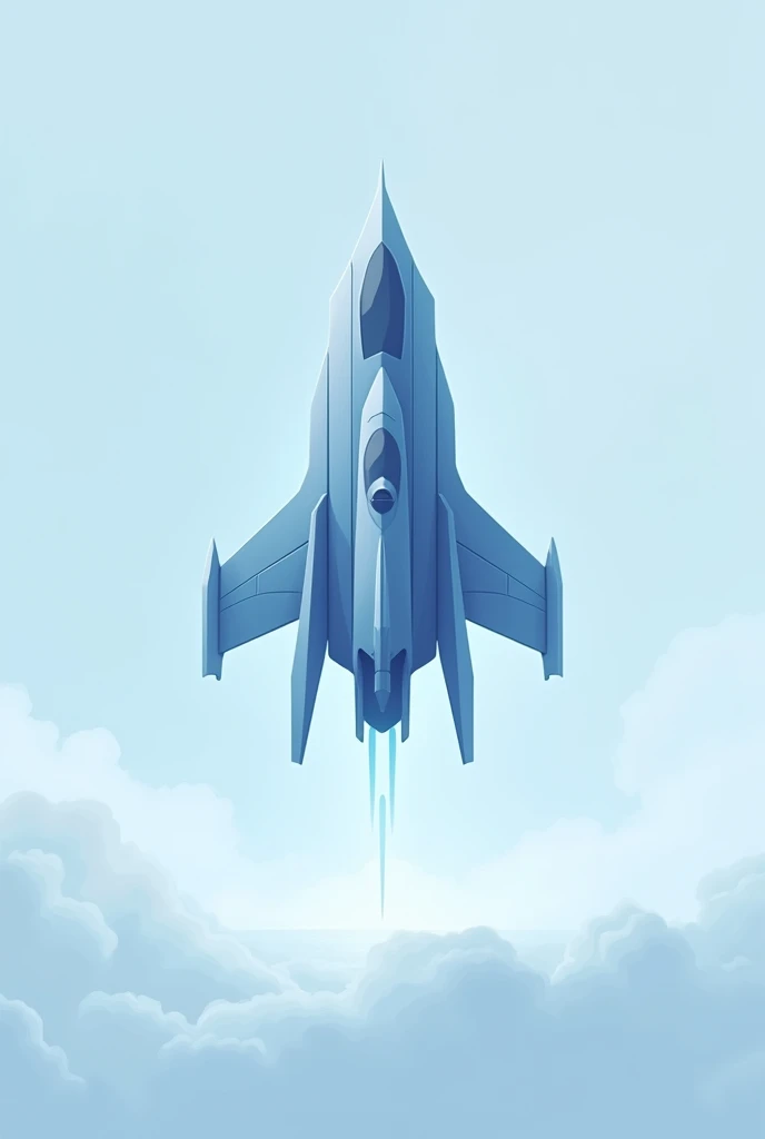 I want a spaceship to serve as a logo, I want something minimalist, I want blue and white
