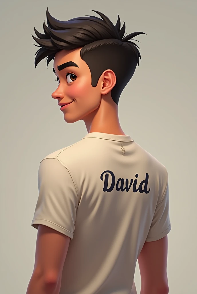 David with his name written on the back