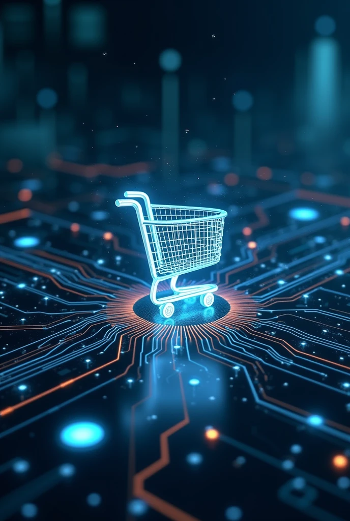 Prompt: "Design a professional LinkedIn image showcasing Amazon's Rufus Beta AI assistant. The image should feature a digital shopping cart icon, the Amazon logo, and a visual representation of AI technology like neural networks or digital circuits. Include text that says 'Rufus Beta: AI-Powered Shopping Experience' in a bold, modern font. Use a high-tech color scheme with blues, silvers, and hints of Amazon's orange, set against a clean, futuristic background."