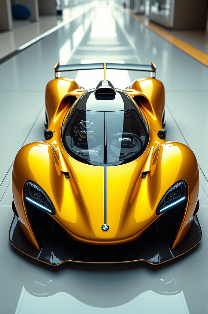 Gold racecar with yellow highlights 