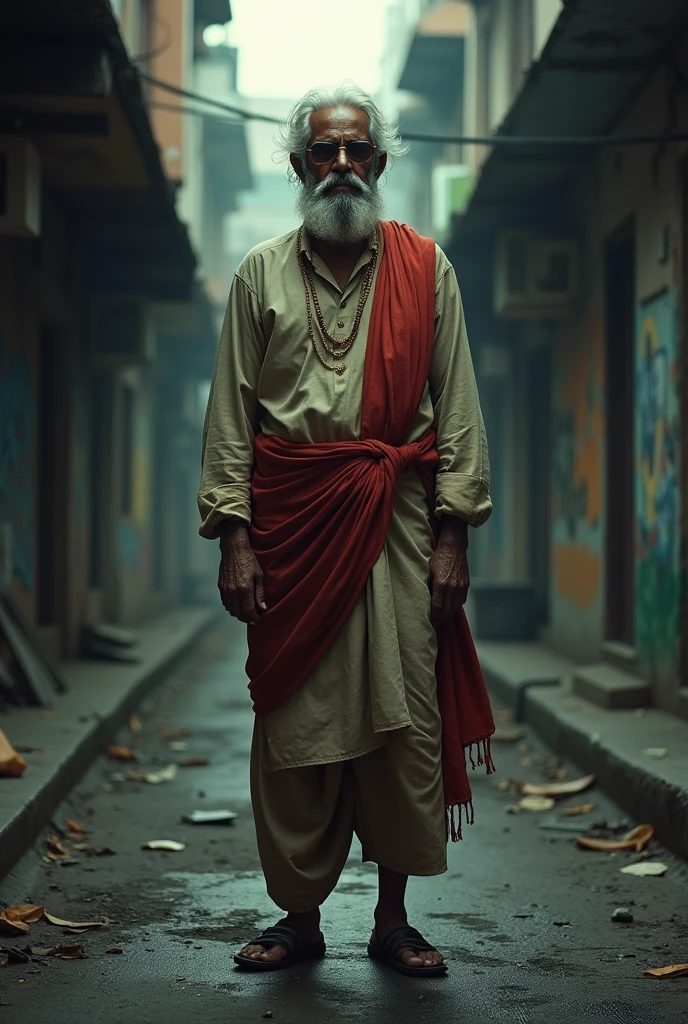 Old mafia indian in street