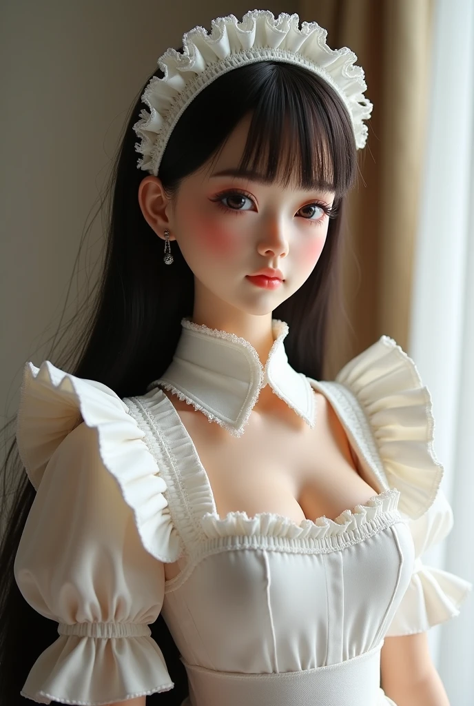 (( Full body shot dressed as a maid))One can accompany the owner to sleep.Life-size silicone doll to relieve loneliness.European and American tall and plump figures.Young Japanese girl with delicate face.
