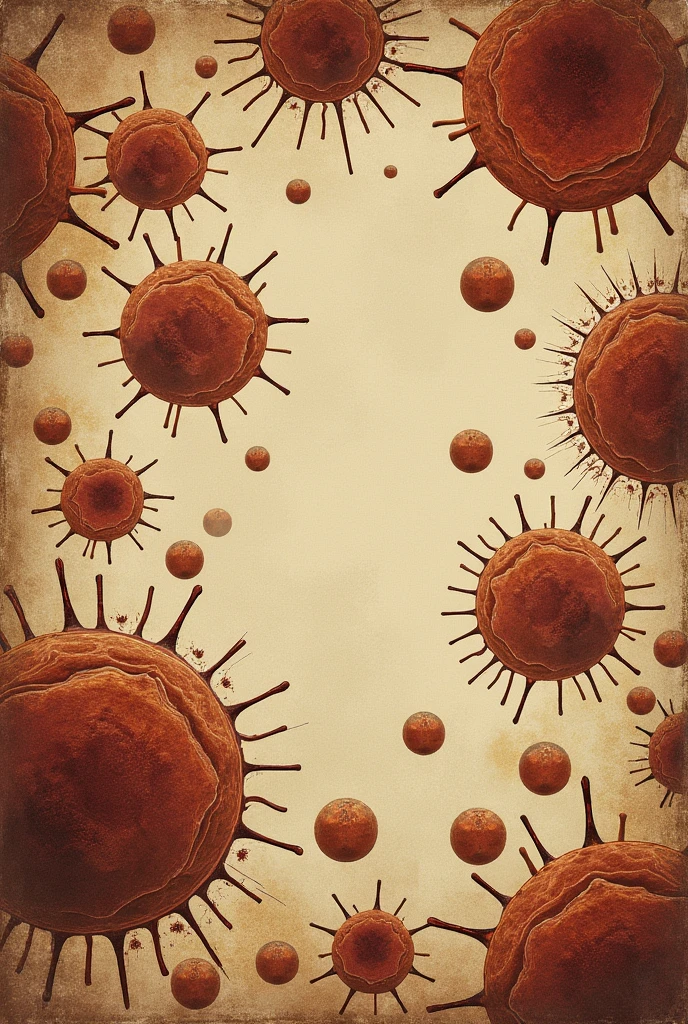 A back book cover for eukaryotic cells, brown , vintage,