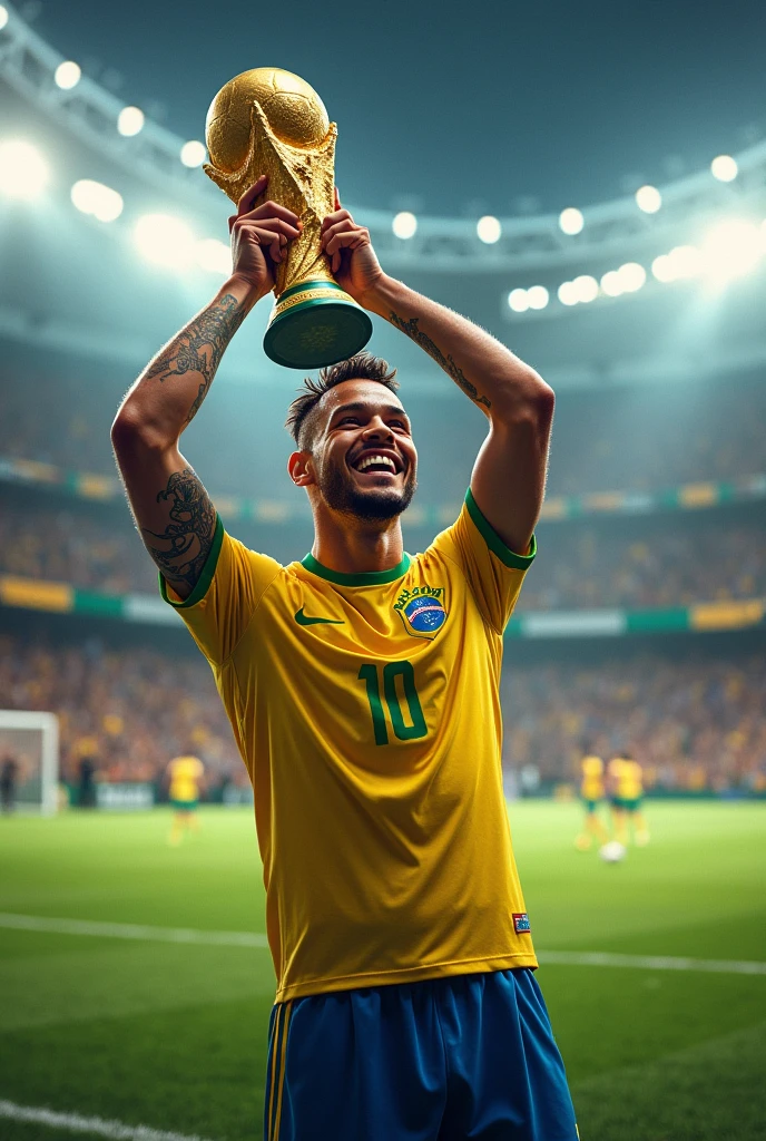 Neymar jr winning the world cup