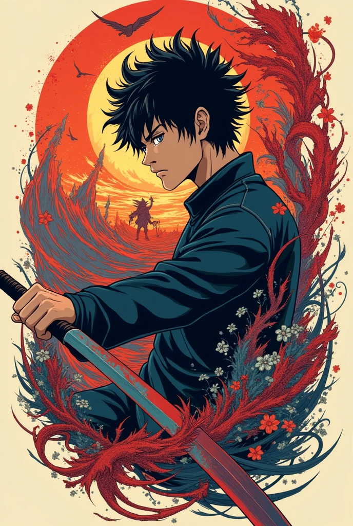 Unique tshirts design based on anime jujutu kisen
