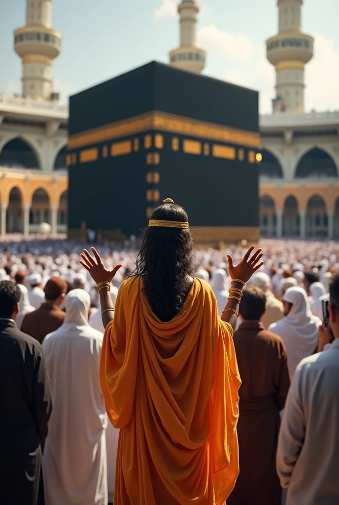  Hindu Lord Sri Krishna in  Makkah and praying with Muslims by raising his 
hands towards  the holy kabbah       