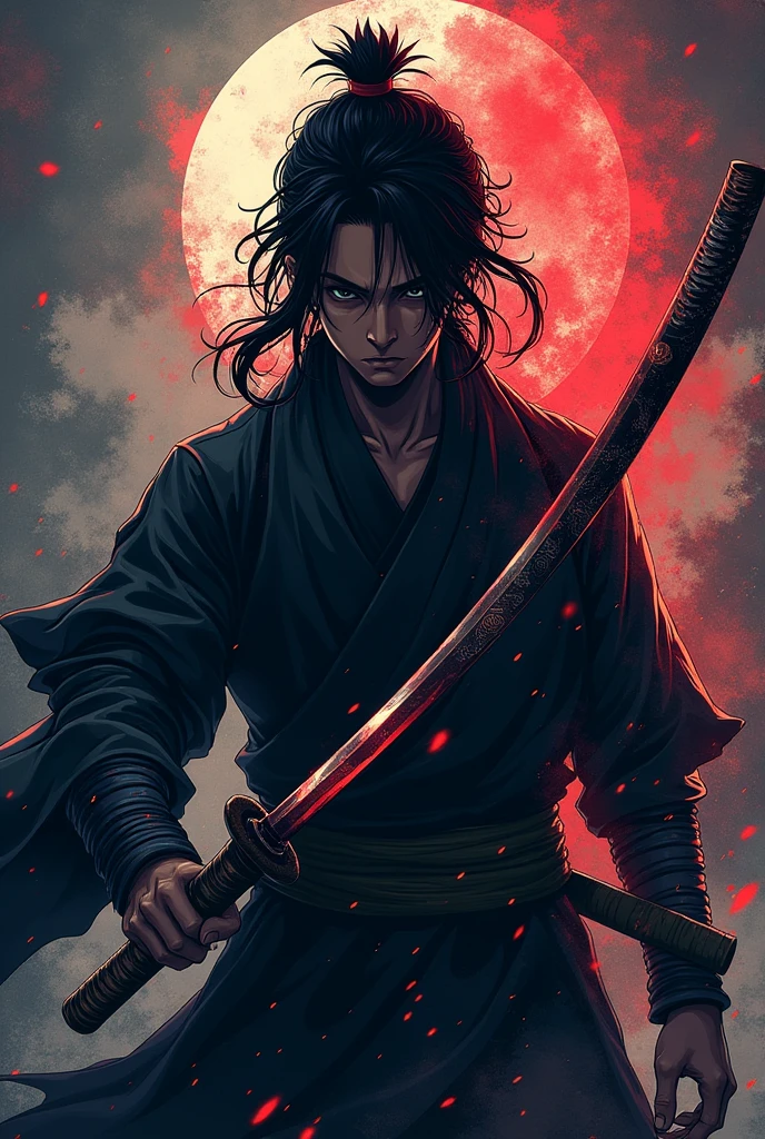 Unique tshirts design based on anime jujutu kisen
With a katana
