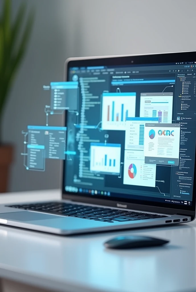 A laptop with the files open