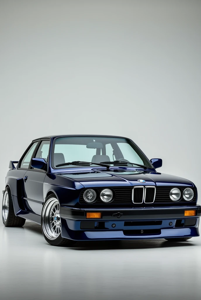 1987 Alpina B3 2.7 Stroker painted on dark metalic navy blue holding it's retrospec