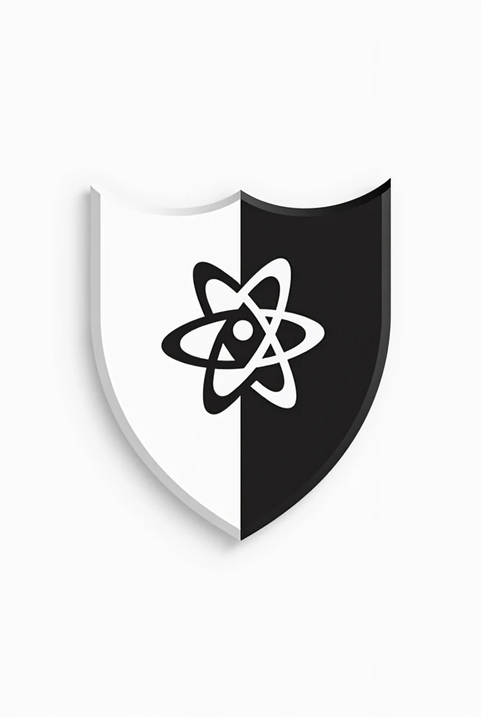 Logo of the physics scientists football team, It is called Vasco da Braga and is black and white in color., another one without the letters so big and that has to do with the atom as a symbol, more football shield and without the name