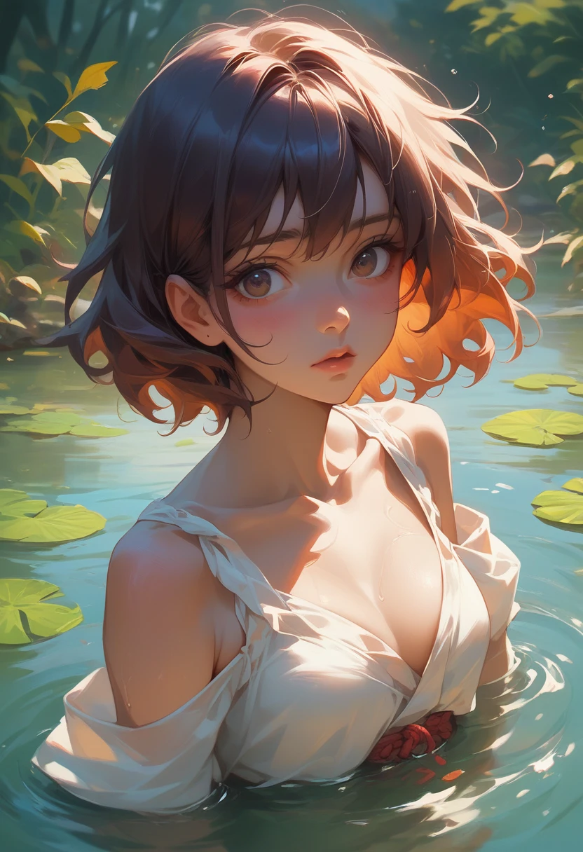 Very detailed、whole body、Every time I see the surface of the water in the big river, I think of your troubles, Ikuu.、woman、Medium chest、