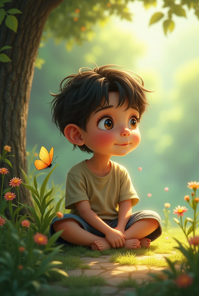 একটা ছোট ছেলে ভাবতাছে