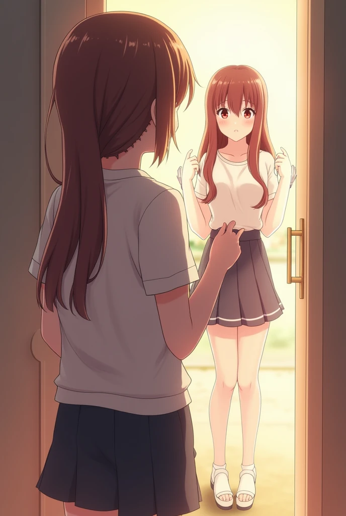 An anime girl showing her ass to me