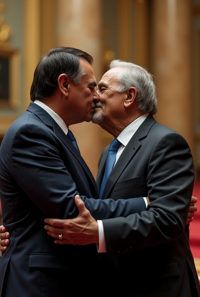 Bolsonaro kissing Lula