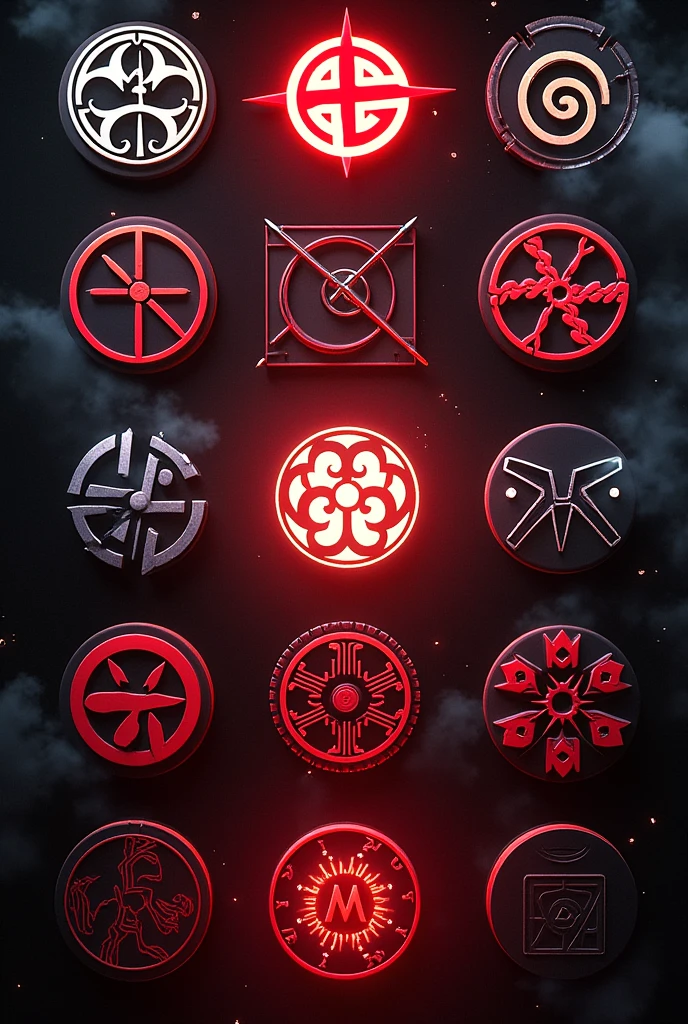 Create a banner with all famous anime logo of organisation such as world government, akatuski etc 
.