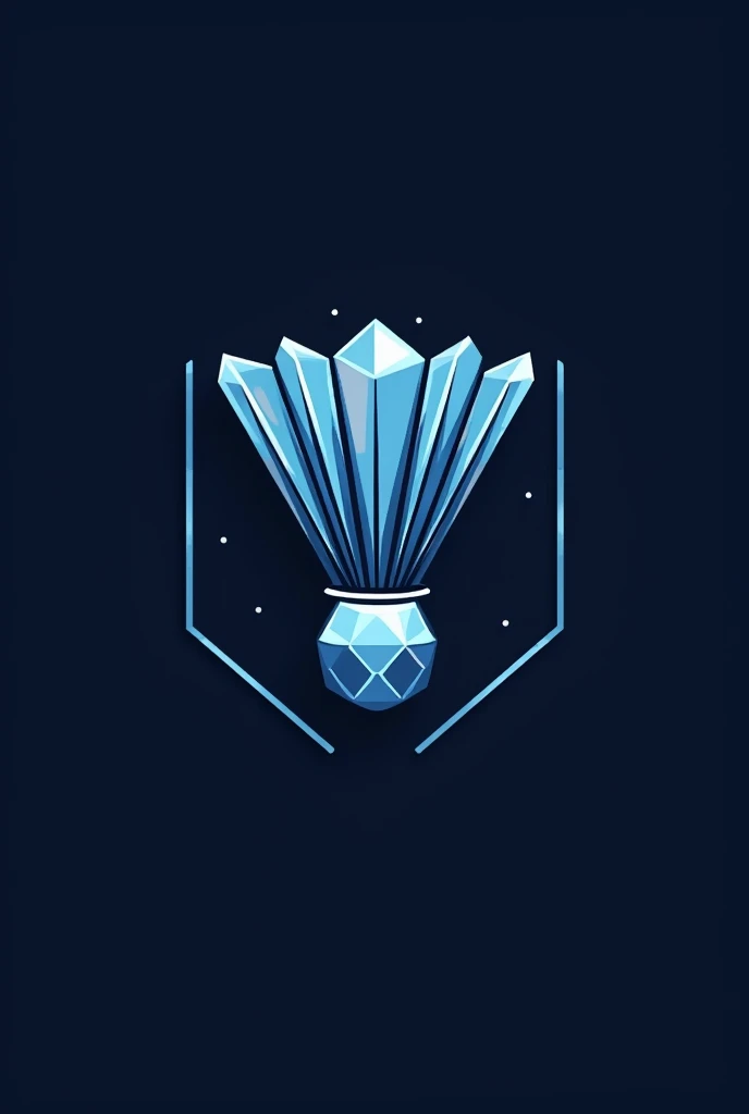 Create a badminton logo with a jewel theme and a simple design