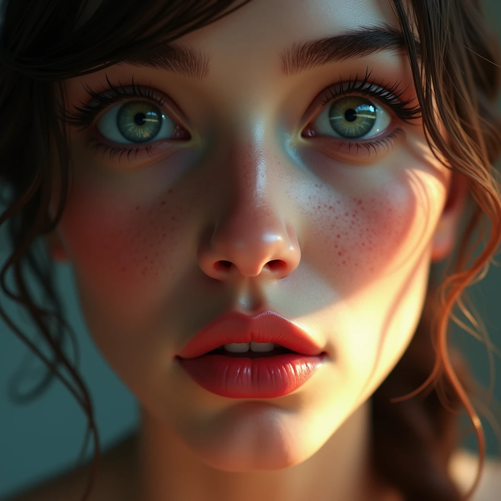 a surprised woman, beautiful detailed eyes, beautiful detailed lips, extremely detailed eyes and face, long eyelashes, realistic, photorealistic, photo-realistic:1.37, best quality,4k,8k,highres,masterpiece:1.2,ultra-detailed, studio lighting, physically-based rendering, extreme detail description, professional, vivid colors, bokeh, portrait