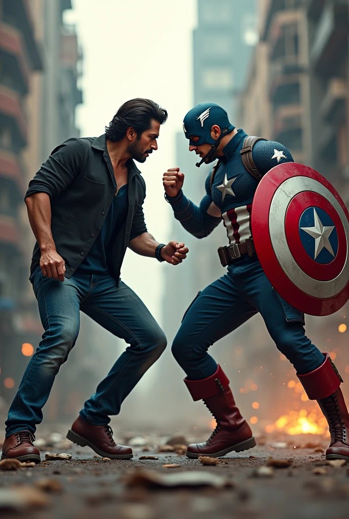 Shahrukh Khan
fighting with captain America 