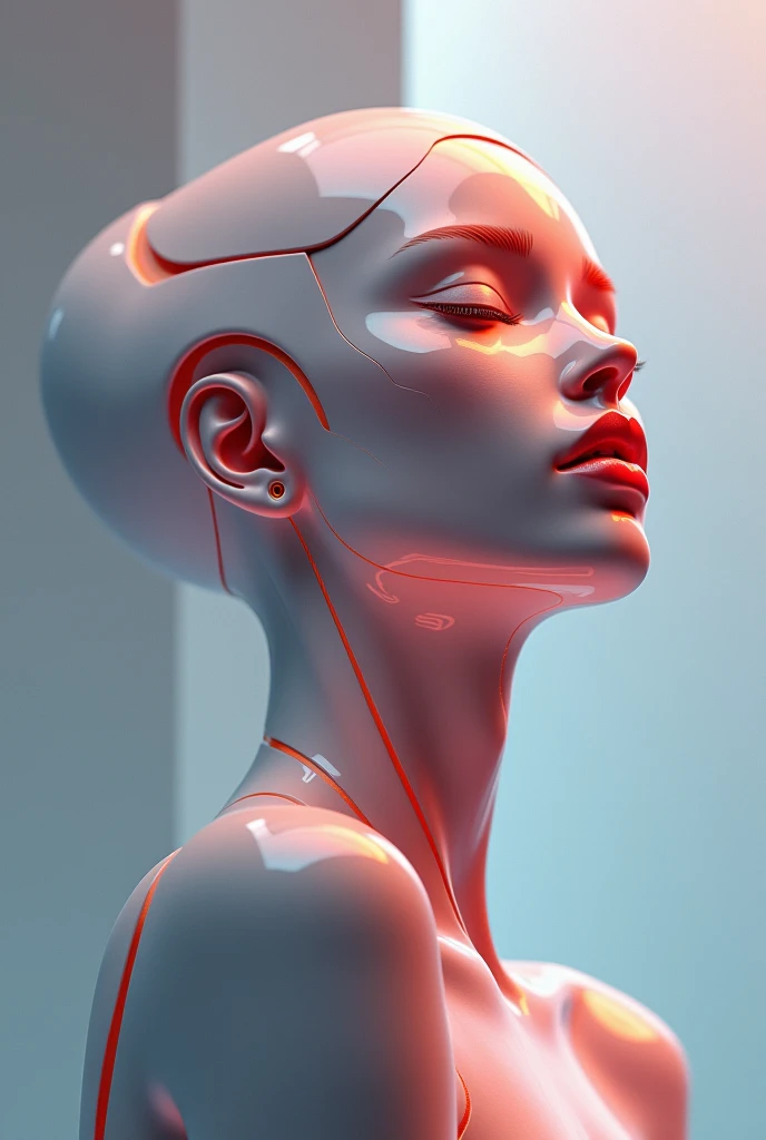 Create a logo for "Roya Glam," a modeling agency specializing in AI models. The design should seamlessly blend elements representing both human and AI models. Incorporate sleek, modern aesthetics that reflect sophistication and innovation. Consider using abstract or geometric shapes to symbolize the fusion of human beauty and advanced technology, with a color palette that exudes elegance and futuristic vibes. The logo should capture the essence of cutting-edge fashion and the seamless integration of AI in the modeling industry
