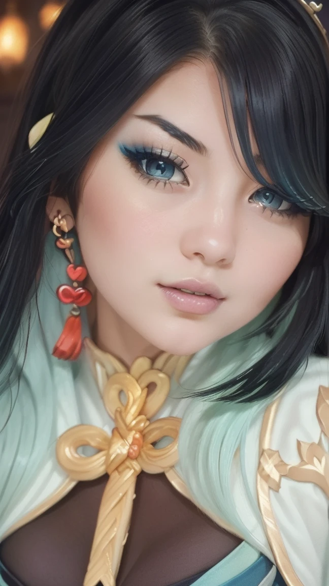  (masterpiece, Highest quality, Highest quality, Official Art, beautifully、aesthetic:1.2), (Beautiful Face), 
Very detailed,colorful,Most detailed,Tangled,(Love Pose:1.5)
(One girl:1.3), Bright Eyes, Huge breasts, ( Xianyun)