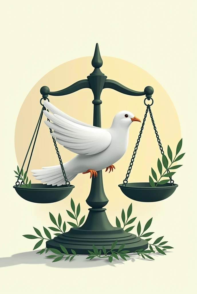 Sure! Here's an idea for a new political party:
A dove carrying an olive branch with a balanced scale in the background, symbolizing peace, environmental harmony,