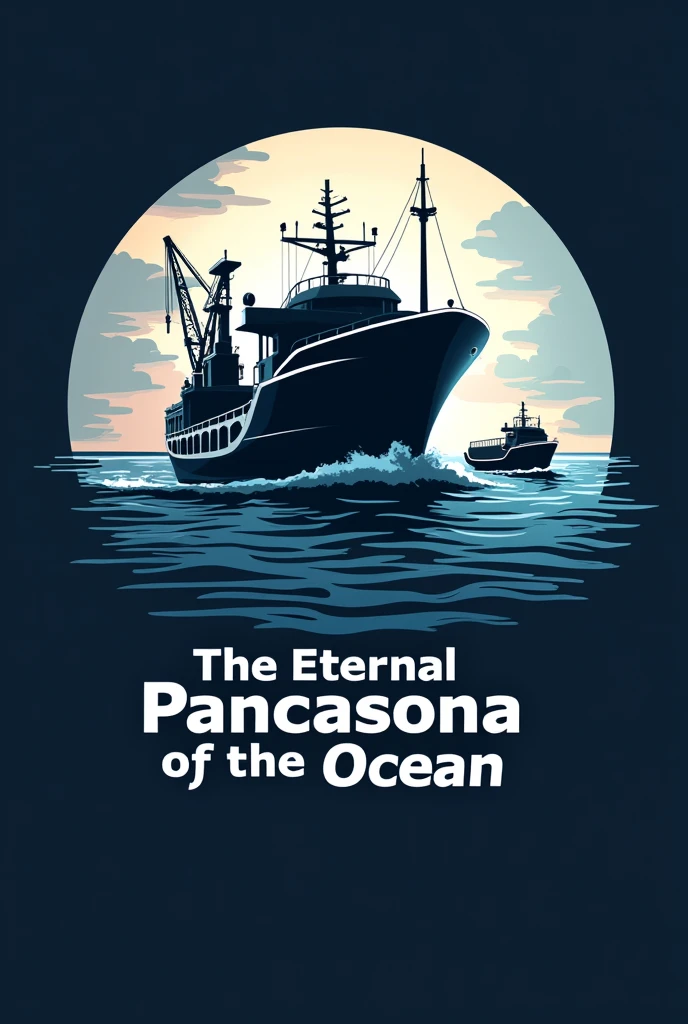 ship silhouette logo, crane and trucking with the company name PT. THE ETERNAL PANCASONA OF THE OCEAN