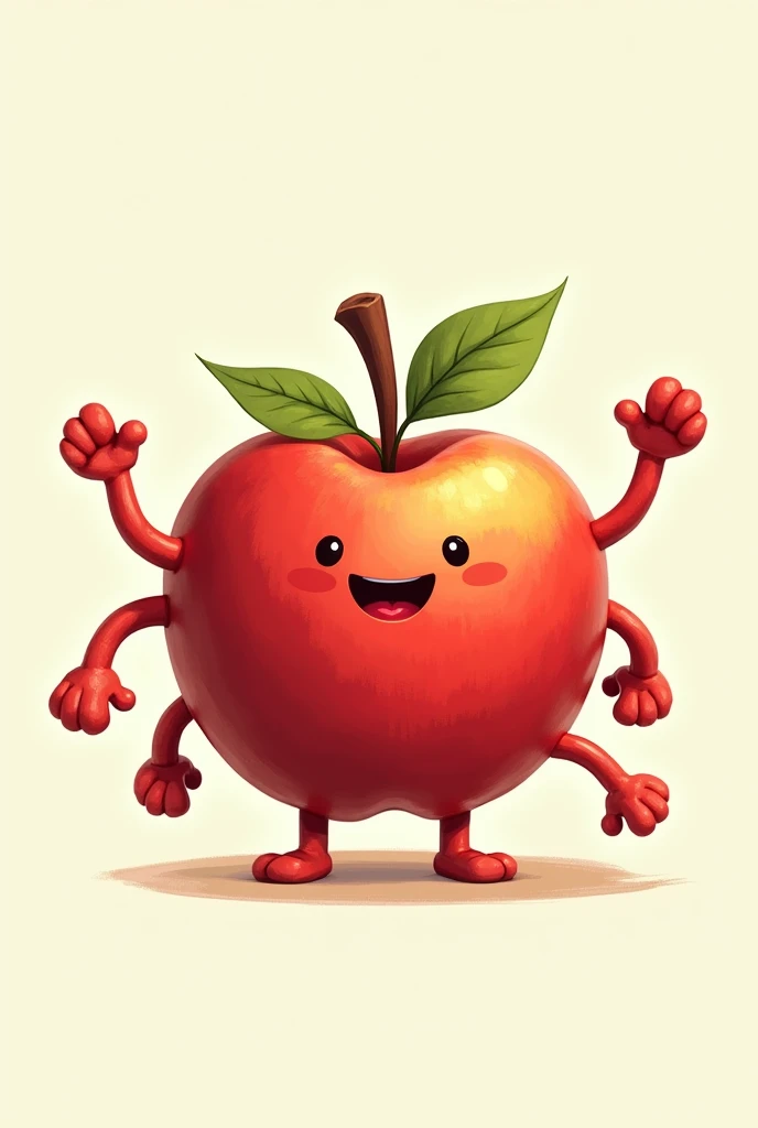 A humanized apple-shaped wallet with 6 arms