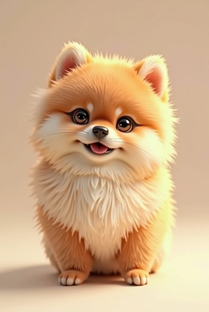 light brown pomeranian, meio gordinho, female and cute