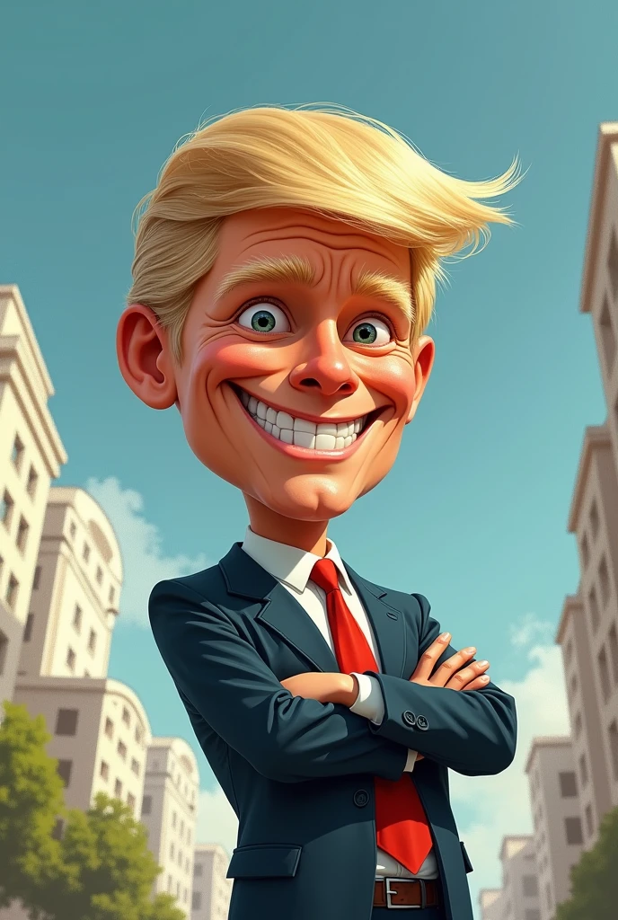 Generate a idiot boy who has a big head acting as he everything knows about politics.