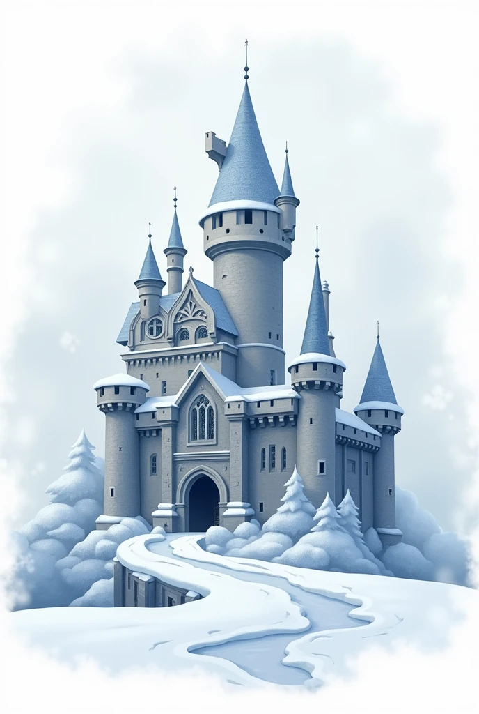 Logo of a snowy castle 