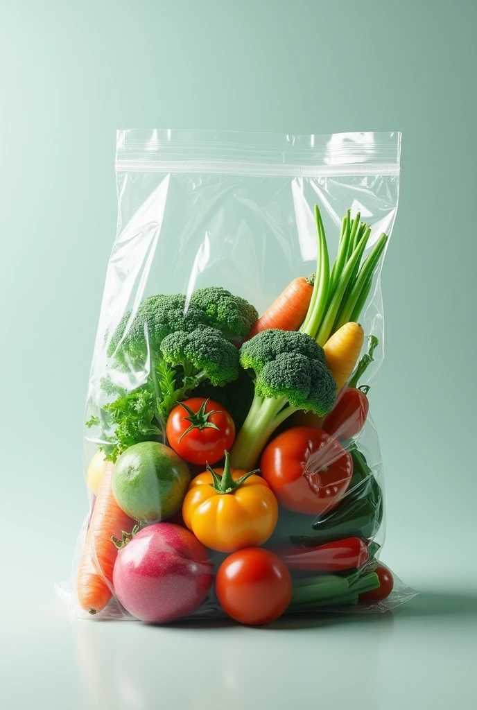 Create a plastic bag of vegetables in front that looks unnecessary for a sign