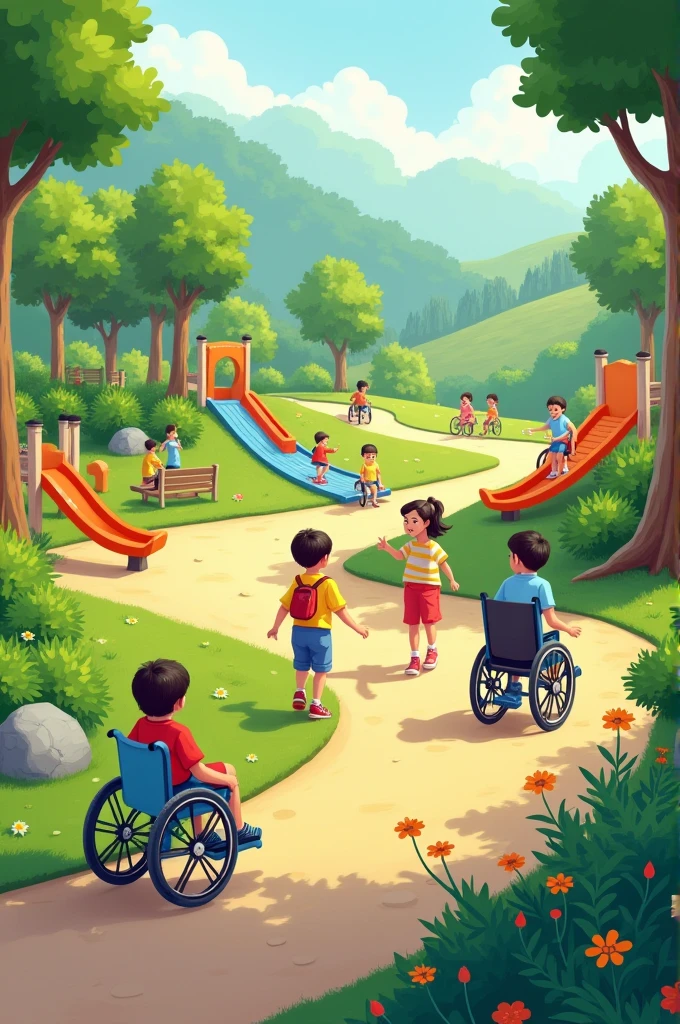 A park for children with wheelchairs