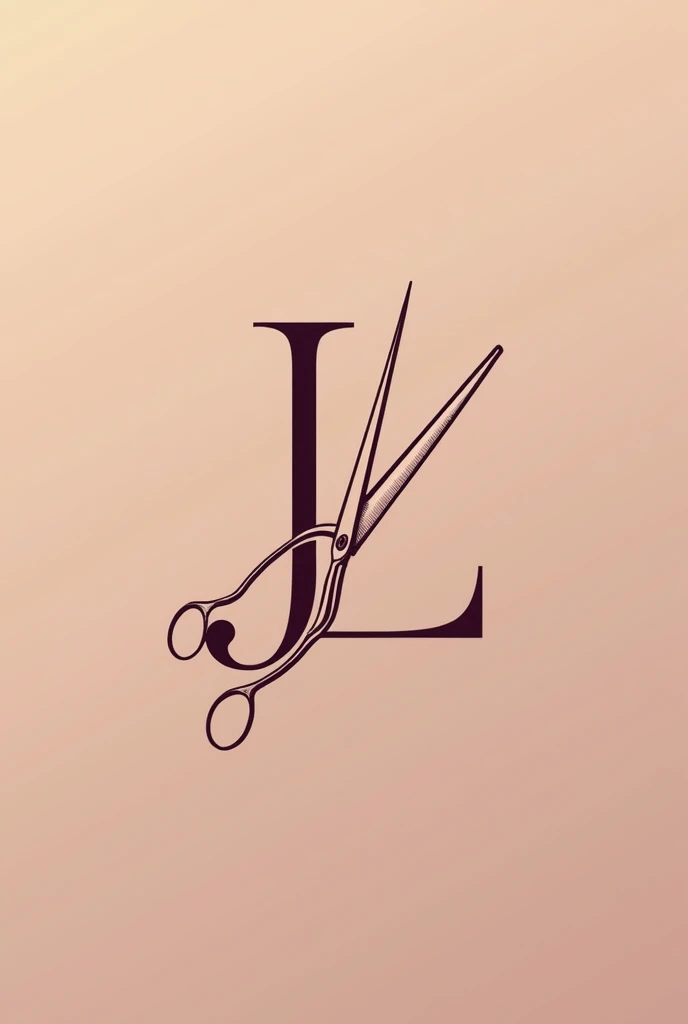 Create a logo with fine lines and elegance using this reference image. The reference image is a movie symbol with cuts and scissors cutting it..

Add the initials J and L.

Tons: maroon, pink and nude.