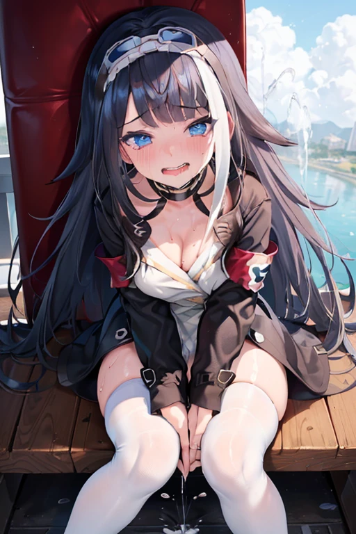(masterpiece), best quality, expressive eyes, perfect face,nsfw:1.2,full body,embarrassed:1.2,breathless:1.4,Steam around the mouth:1.1,full-face blush:1.3,outdoors,1girl,(have to pee:1.1),(urge to pee:1.2),(very desperate to pee:1.3),(standing:1.2),(knees together and feet apart:1.5),(rub each other's knees:1.2),(leaning forward:1.3),(hand between legs,holding the crotch:1.4),(sex toy,vibrator),(white tights,vibrator in thighhighs,thighvibe:1.5),(female orgasm:1.4),(embarrassed,blush:1.5),(impatience:1.2),(flustered),(fidgeting around:1.3),(steam:1.3),(sweat skin:1.4),(streaming tears,drooling:1.3)