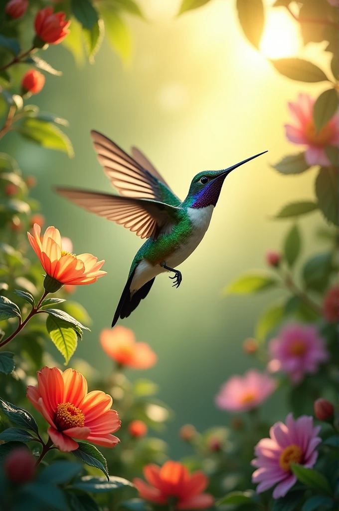 The flying hummingbird  The letter R