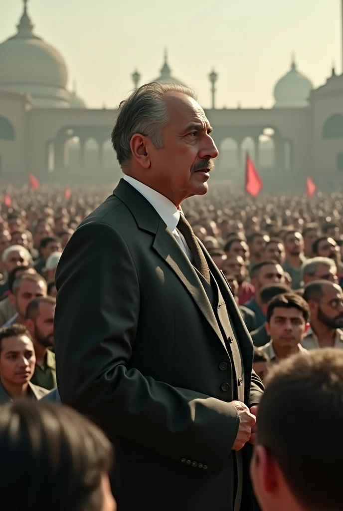 Pic of Quaid e Azam leader of Pakistan addressing people
