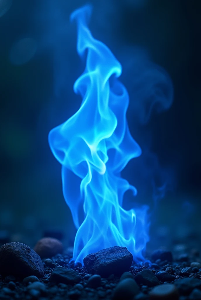 create an album cover of a blue flame