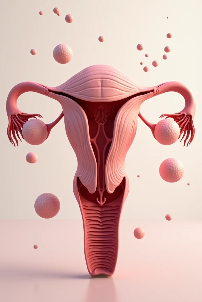 Female reproductive system with semen