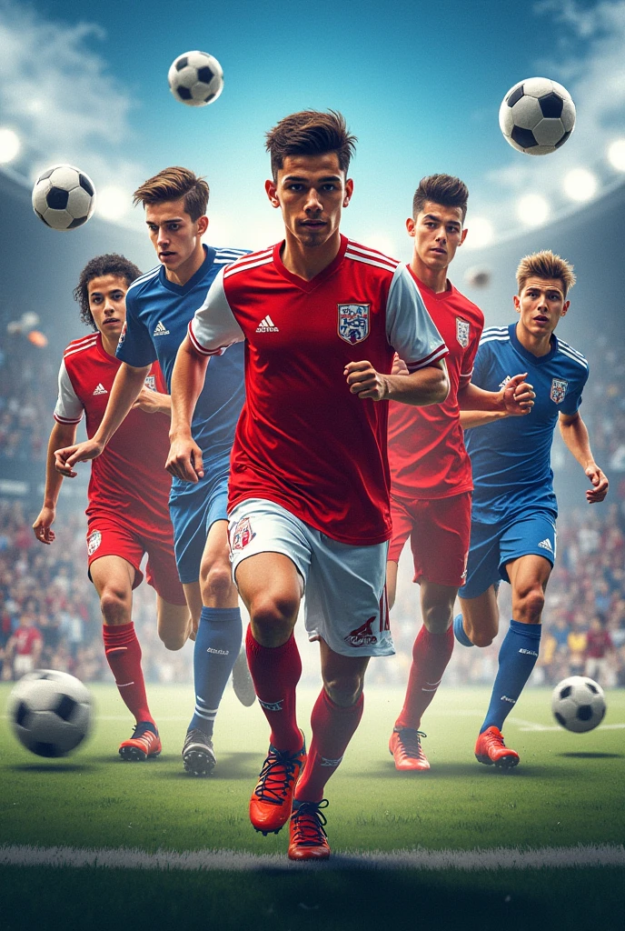 Make a poster about a Football tournament.
Title: Inter Scholarshome Championship 2024 Coming soon...
Use football related things as background (only boys)