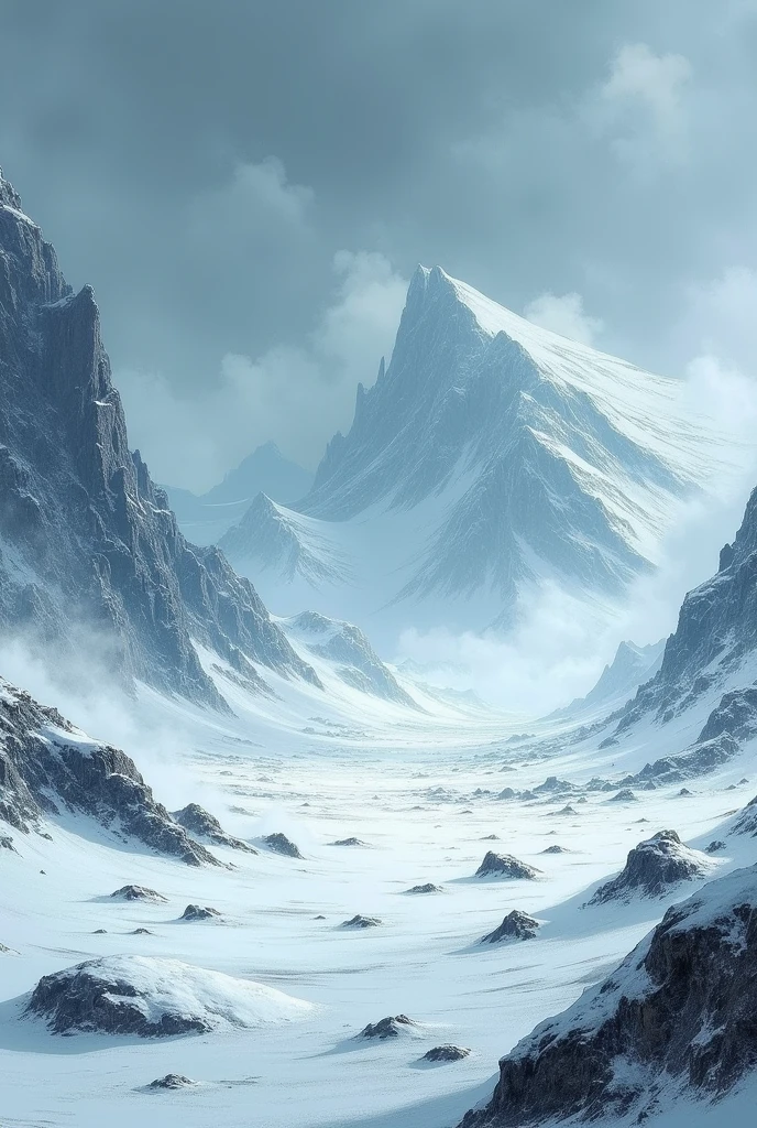 Uma vasta e desolada paisagem antártica, com ventos violentos soprando a neve em todas as direções , Retro comic style artwork, perfect composition,hyperrealistic,super detailed,high quality,sharp focus,studio photo,intricate details,highly detailed