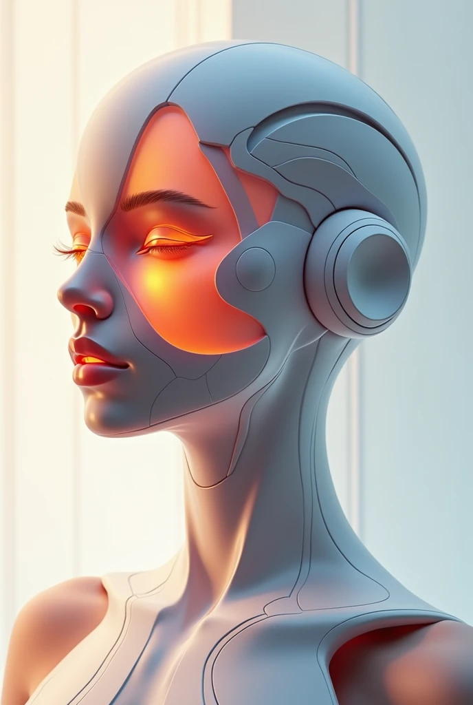 Create a logo for "Roya Glam," a modeling agency specializing in AI models. The design should seamlessly blend elements representing both human and AI models. Incorporate sleek, modern aesthetics that reflect sophistication and innovation. Consider using abstract or geometric shapes to symbolize the fusion of human beauty and advanced technology, with a color palette that exudes elegance and futuristic vibes. The logo should capture the essence of cutting-edge fashion and the seamless integration of AI in the modeling industry