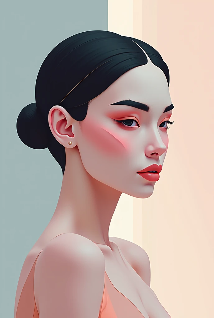Create a logo for "Roya Glam," a modeling agency specializing in AI models. The design should seamlessly blend elements representing both human and AI models. Incorporate sleek, modern aesthetics that reflect sophistication and innovation. Consider using abstract or geometric shapes to symbolize the fusion of human beauty and advanced technology, with a color palette that exudes elegance and futuristic vibes. The logo should capture the essence of cutting-edge fashion and the seamless integration of AI in the modeling industry

