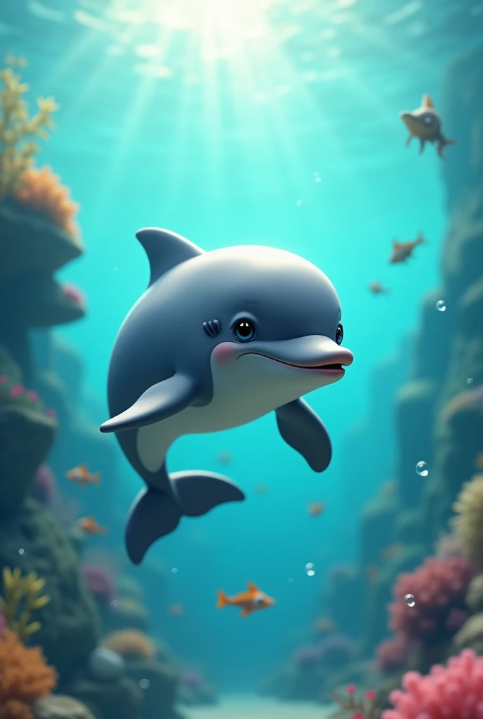 Dolphin cute Sea background Real